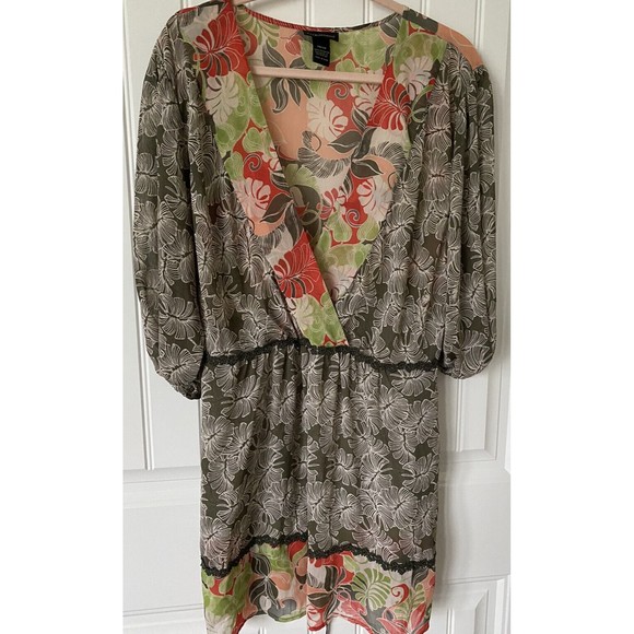 Lane Bryant Dresses & Skirts - Lane Bryant Floral Artsy Tie Back Flowy Empire Dress Womens PLUS Size‎ 26/28